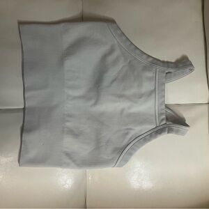 White/Gray Ribbed Workout Tank Top